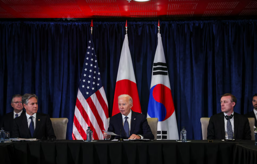 Joe Biden elogió la cooperación con Corea del Sur y Japón en medio de la escalada de tensión con Pyongyang