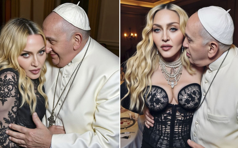 Madonna genera polémica por fotos con el Papa Francisco creadas por IA