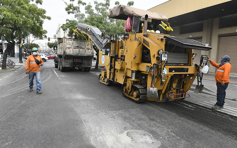 Obras Públicas interviene calles Alcedo y 10 de Agosto, en el centro de Guayaquil