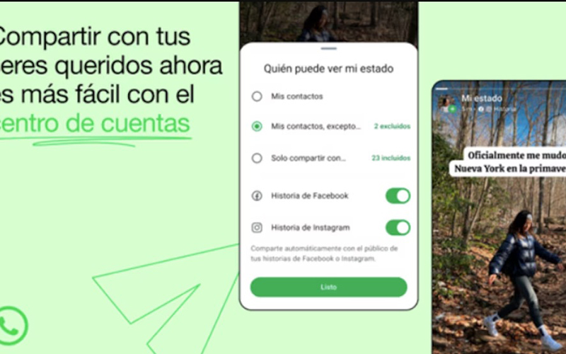 WhatsApp se integra al Centro de Cuentas: novedades para compartir estados en Instagram y Facebook