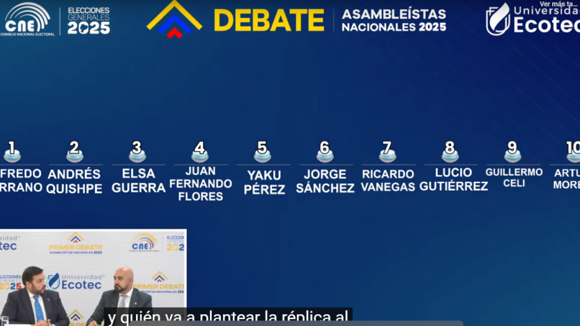 Así será el primer debate de los candidatos a asambleístas nacionales en Ecuador