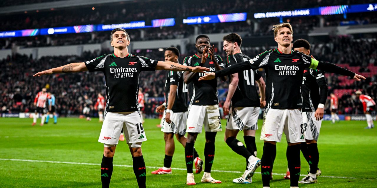 UNA PAL1-7A SIN PIEDAD: Arsenal aplastó al PSV y acaricia los 4tos de la UCL