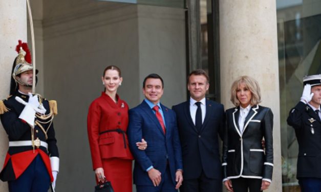 Daniel Noboa se reunió con Emmanuel Macron, en París, este jueves 8 de mayo