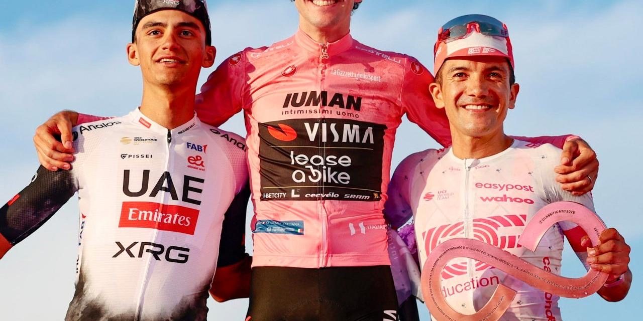 LA LOCOMOTORA EN EL PODIO: Finalizó el Giro de Italia y Richard Carapaz fue tercero