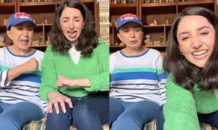 Actriz que interpreta a la Chilindrina en la serie sobre Chespirito comparte nostálgico momento con María Antonieta de las Nieves en medio de las grabaciones